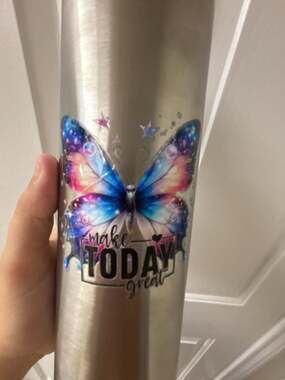 Make Today Great Butterfly Graphic Stainless Steel Tumbler